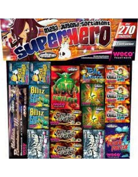 Super Hero MEGA Jugend Sortiment 11 Tlg PyroFix Feuerwerk