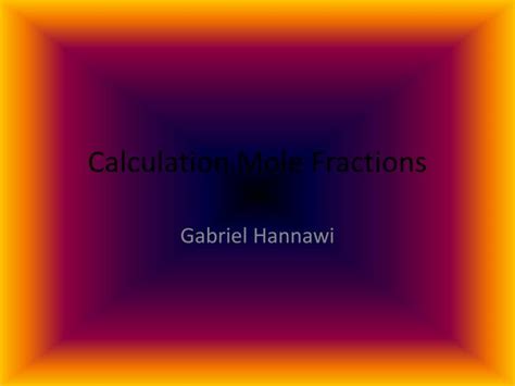 how to calculate mole fractions