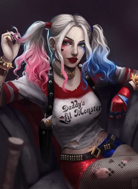 Harley Quinn Hero Heroes Comics Blonde Girl Glance HD Phone