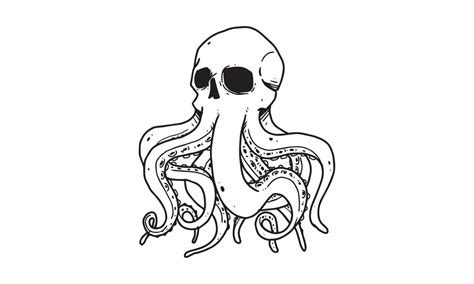 fantasía kraken aislada sobre fondo blanco dibujo de dibujos animados