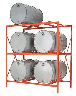 DR6-3 Permanent Storage Rack 6 Drums Horizontal Storage - Basco USA