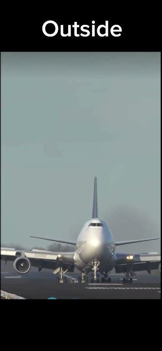 Boeing 747 Crosswind Landing Outside And Inside View Youtube