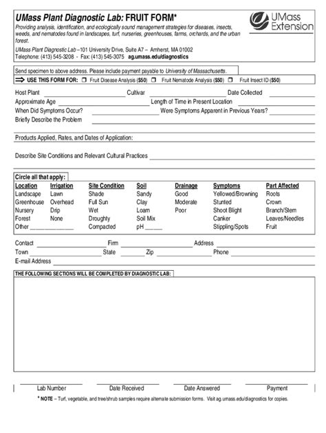 Fillable Online Ag Umass Fillable Online Ag Umass Fruit Diagnostic Form