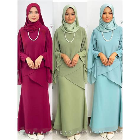 Kurung Aurelia Chiffon With Lining Raya Shopee Malaysia