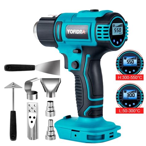 C W Heat Gun High Low Gears Wind Speed Gear Led Temperature Display Cordless Hot