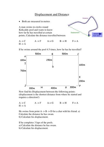 Distance And Displacement Worksheets