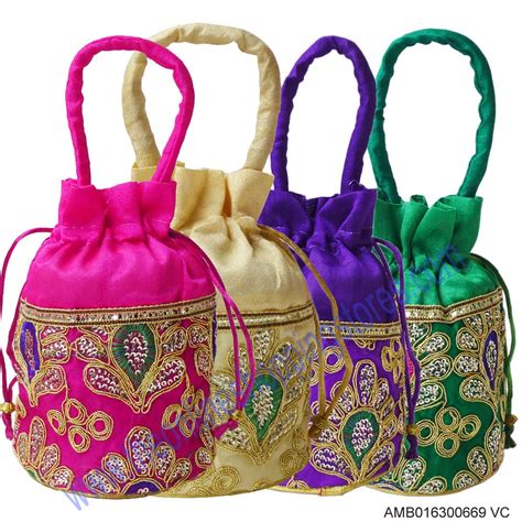 The Online Shopping Stores Embroidery Potli Bag Jute Potli Bags Pouches