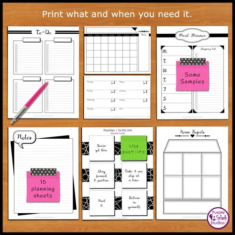 Get Things Done Printable Planner Pack of 15 Templates | Etsy