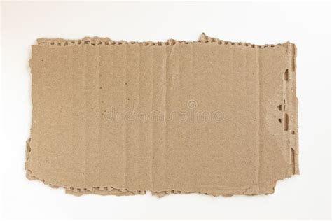 Ripped Piece Of Cardboard Isolated On White Background Cardboard Scrap