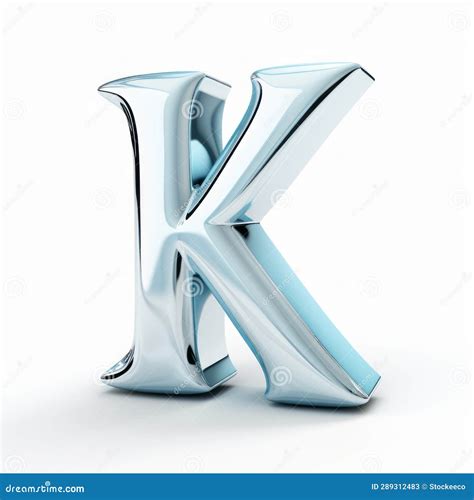 D Chrome Letter K Illustration On White Background Stock Illustration