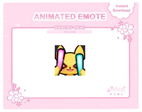 Animated Pikachu Rave Emote Pokemon Twitch Animated Emote Etsy