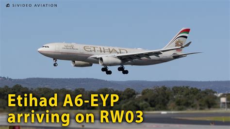 Etihad Airways A6 EYP Arriving On RW03 At Perth Airport On August 11