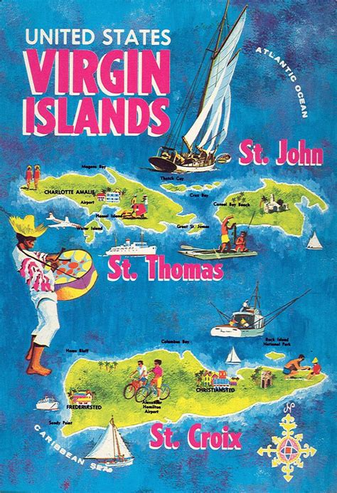 Detailed Tourist Illustrated Map Of British Virgin Islands British