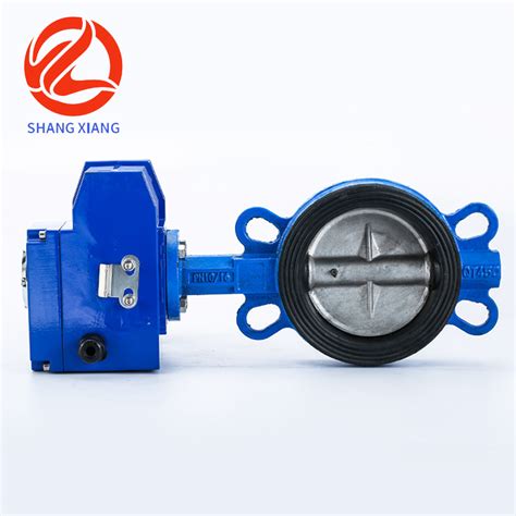 Stainless Steel Electric Actuator Wafer Butterfly Valve With Pneumatic Actuator China