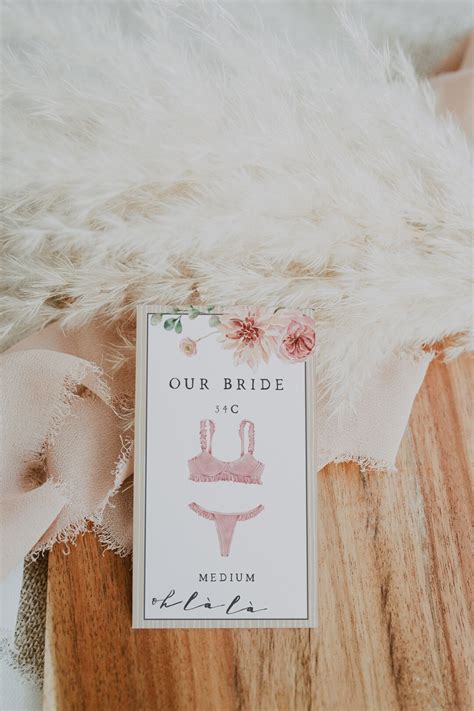 Eloise French Lingerie Size Card Template Bride Lingerie Card Underwear Size Card Paris