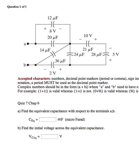 Solved A Find The Equivalent Capacitance With Respect To Chegg