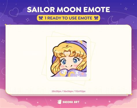 Sailor Moon Twitch Discord Comfy Emote Custom Emotes S Etsy Australia