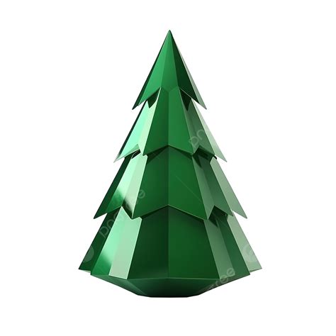 Minimal Low Poly D Render Christmas Green Tree Isolated Christmas