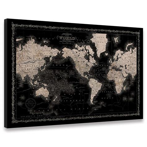 Vintage World Map Canvas Wall Art Retro Map of The World Canvas Prints ...