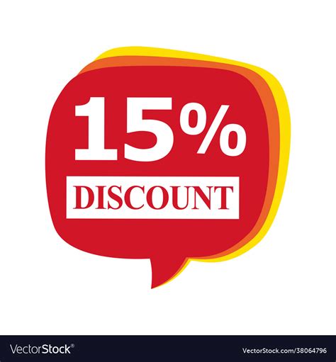 Sales Discount Icon 15 Percent Royalty Free Vector Image