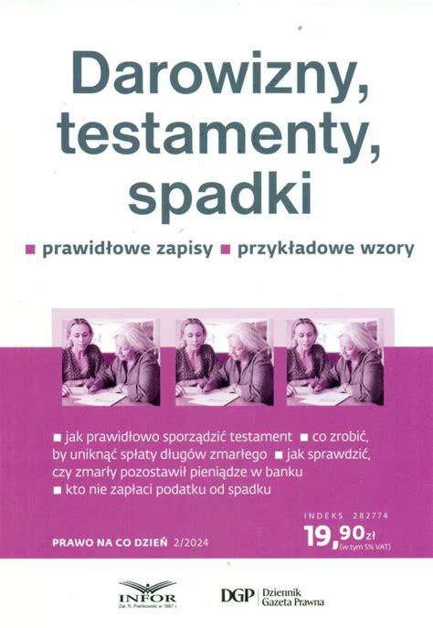 Darowizny Testamenty Spadki Prawid Owe Zapisy Przyk Adowe Wzory