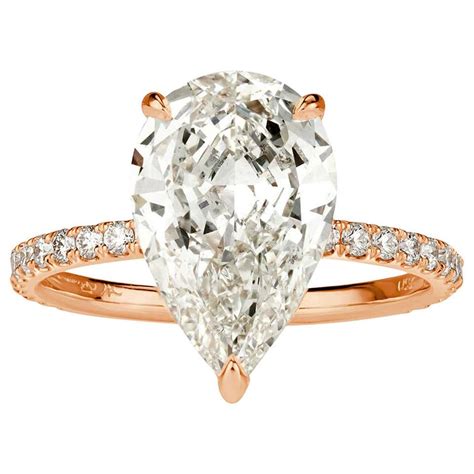 Mark Broumand 3 49 Carat Pear Shaped Diamond Engagement Ring At 1stdibs