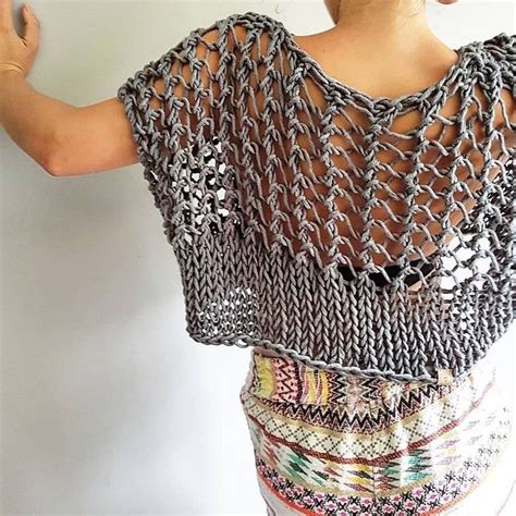 Knitting Pattern For The Knotty Crop Top Festival Crop Knit Etsy Crochet Clothes How To