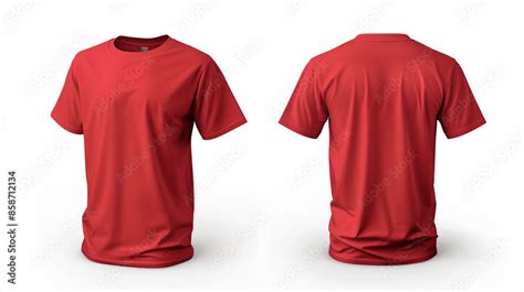 Red Shirt Design Template Red T Shirt Mock Up Front And Back View