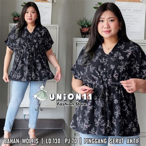 Jual UNION11 ATASAN WANITA JUMBO XXXL BAJU JUMBO WANITA BAJU KERJA