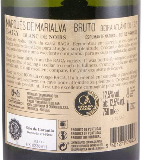 Espumante Marquês de Marialva Baga Blanc de Noirs Bruto