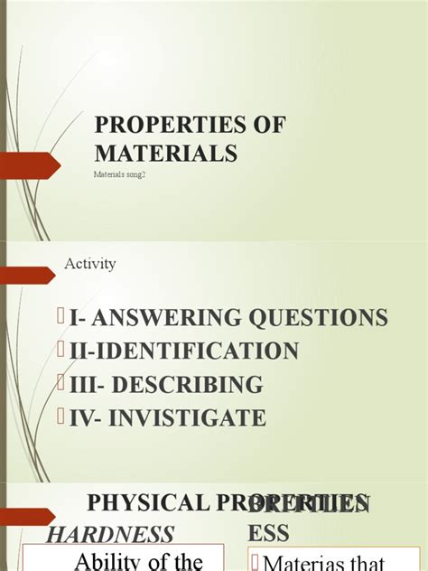 physical properties  materials