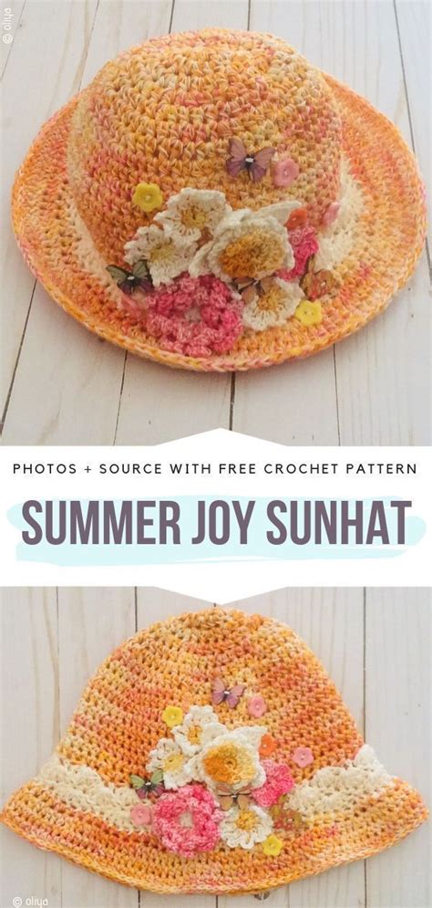 Beautiful Crochet Summer Hats Free Patterns | Crochet summer hats ...