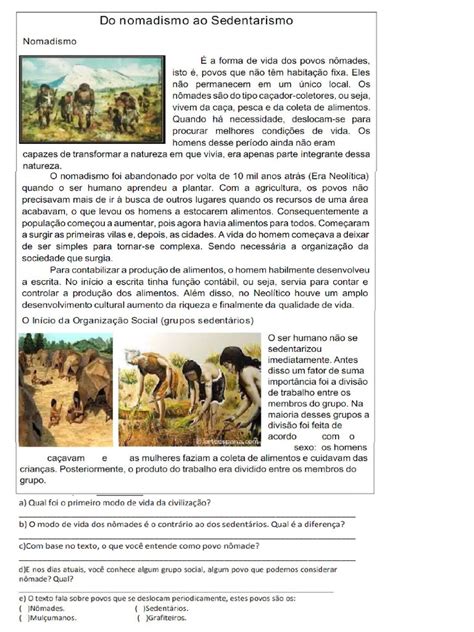 Nômades História - História - Nomades e Sedentários | PDF