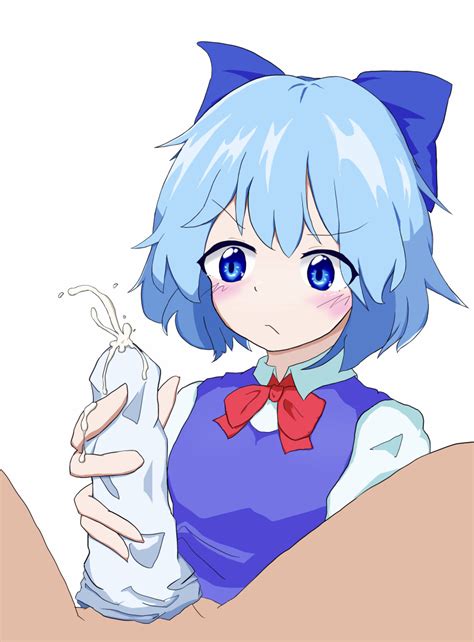 Rule 34 1boy 1boy1girl Blue Eyes Blue Hair Bowtie Cirno Cum Cum On Hand Ejaculation Female