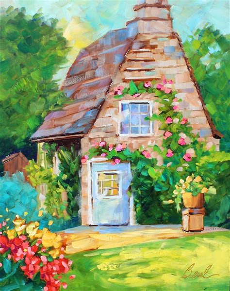 Cottage Painting Old English Cottage Original Painting Oil | Etsy