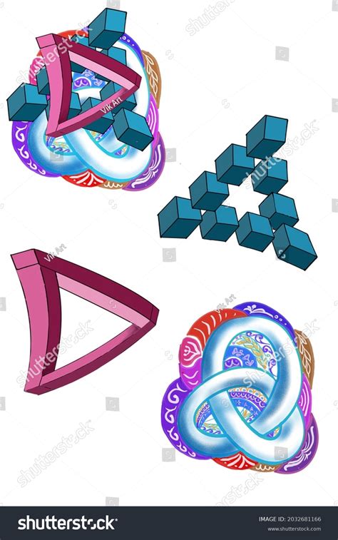 Optical Illusion Set Penrose Triangle Triple Stock Illustration 2032681166 Shutterstock