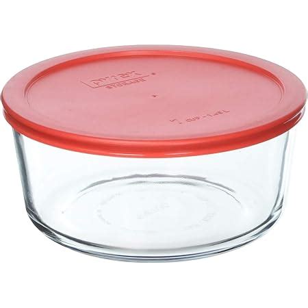 Pyrex Lot De Plats Ronds Avec Couvercle En Plastique Rouge Capacit