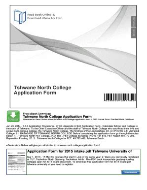 Fillable Online Tshwane North College Application Form - UrsDoc.Com Fax ...