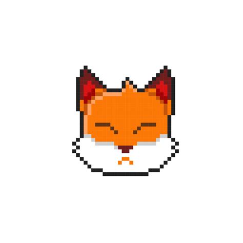 Cute Fox Head In Pixel Art Style 21706976 Vector Art At Vecteezy