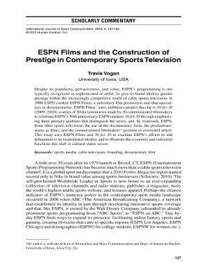 Fillable Online ESPN Films And The Construction Of Fax Email Print