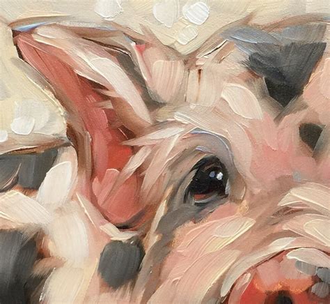 Pig Painting Original Impressionistic Oil Painting Of A Sweet Etsy