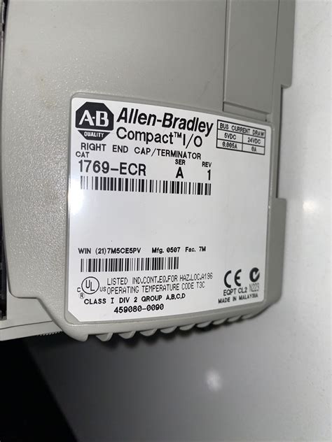 Allen Bradley Compactlogix 1769 L33erm Motion Control System W5 Io