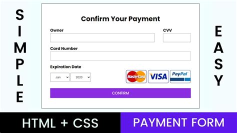 How To Make Simple Payment Page Using HTML CSS HTML CSS Tutorial