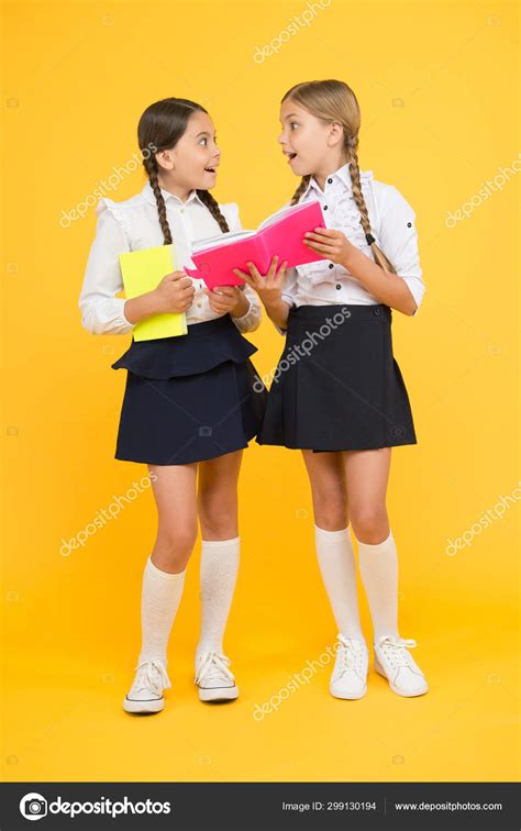 Friendship goals. Cute school girls with books. First day at school ...