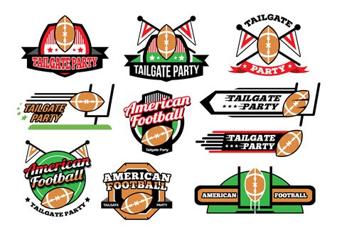 American Football Tailgate Party Sticker Vectors 125601 Vector Art At