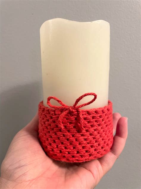 Crochet Candle Cozy Pattern Through The Loop Yarn Craft