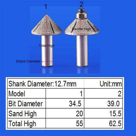 Vacuum Brazed Diamond Router Bits 1 2 Shank Rotary Cutter Grinding