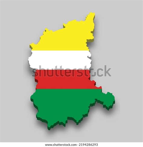 3d Isometric Map Lubusz Region Poland Stock Vector Royalty Free