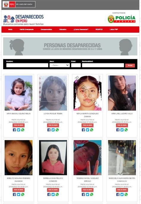 Desaparecidos En Perú ¿dónde Están Conoce Cómo Poner Una Denuncia