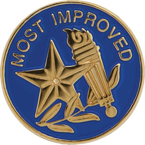 Enameled School Pin, Most Improved